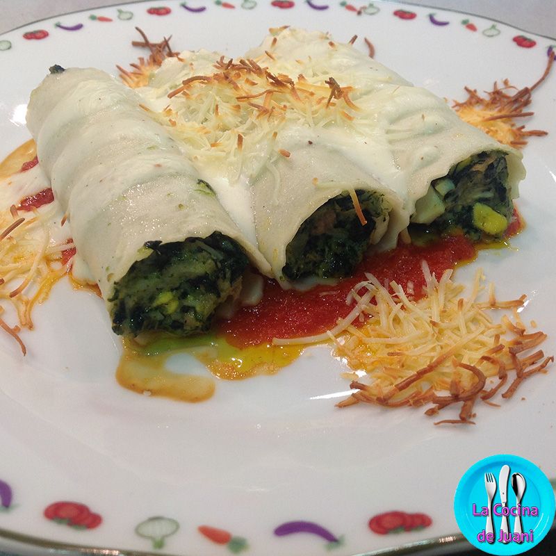 Canelones de espinacas