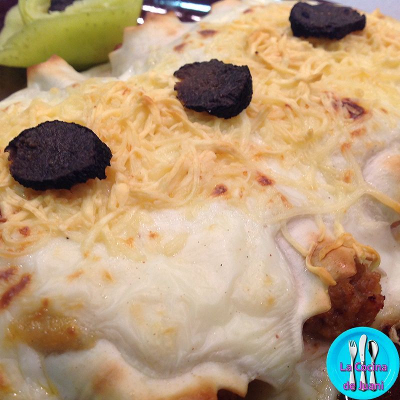 Canelones trufados con manzana