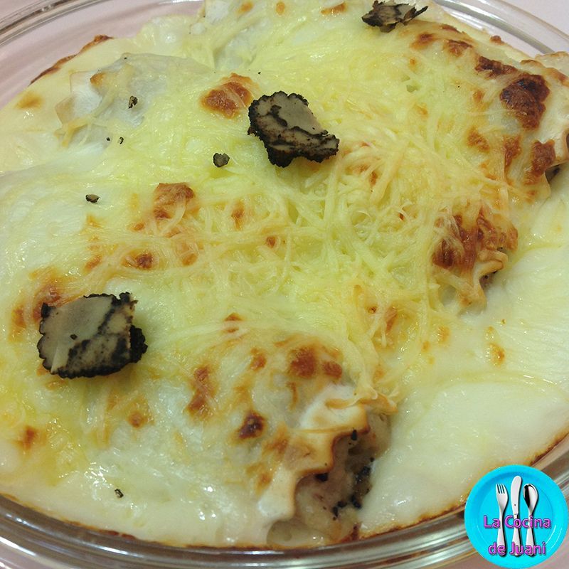 Canelones con trufas