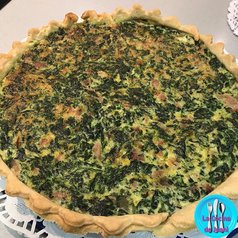 Tarta de espinacas y beicon
