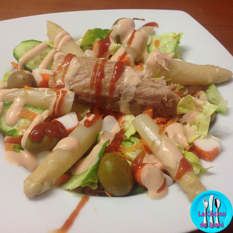 Ensalada variada con Melva de Almadraba
