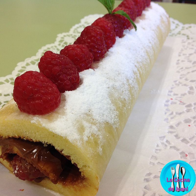 Brazo de reina con frambuesas