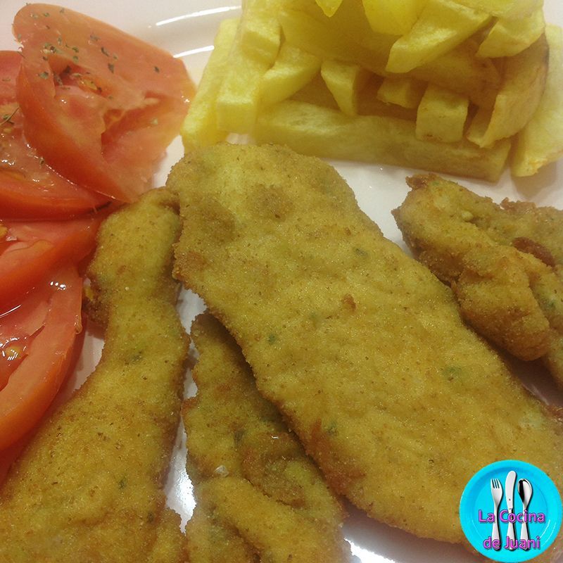 Filetes de pollo rebozados