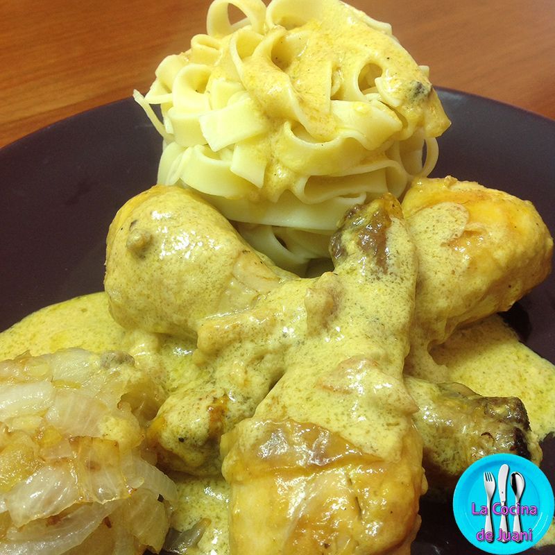 Muslos de pollo a la crema de curry