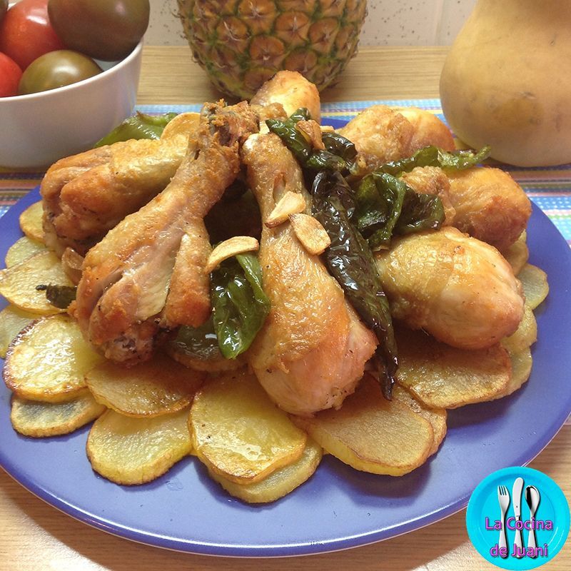 Al pelotón con pimiento y pollo