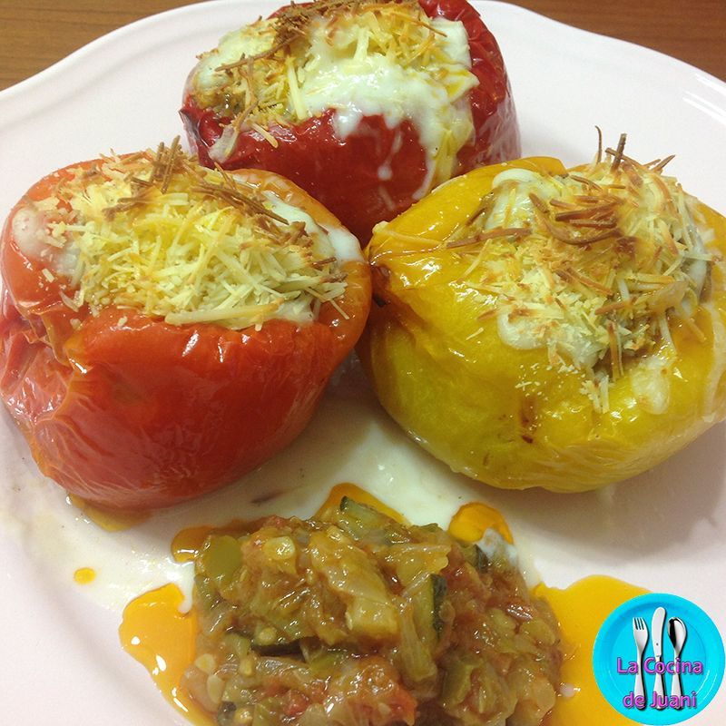 Pimientos rellenos gratinados