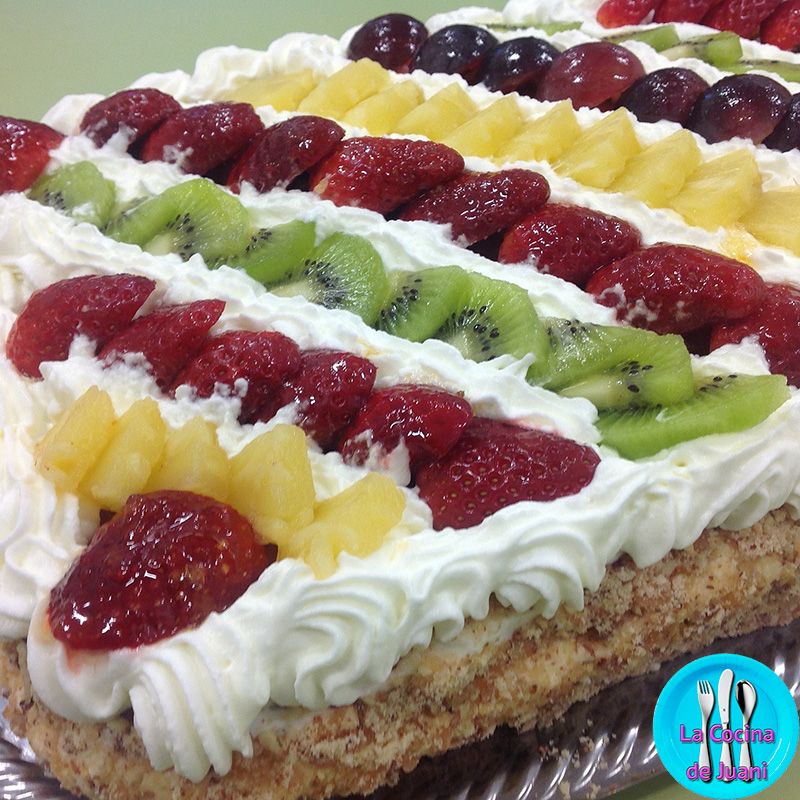 Tarta de frutas con crocanti