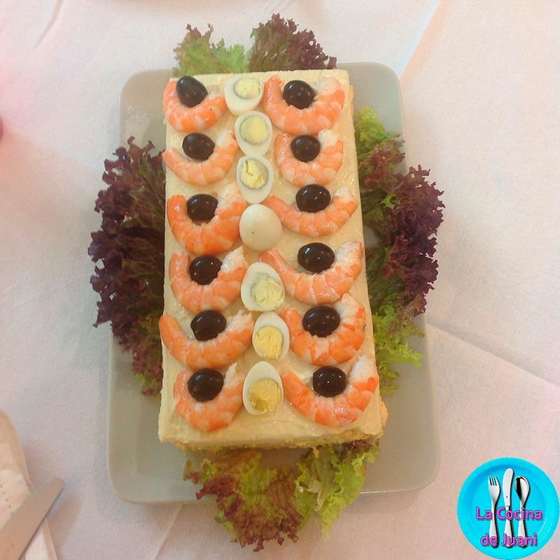 Pastel de bonito y gambas