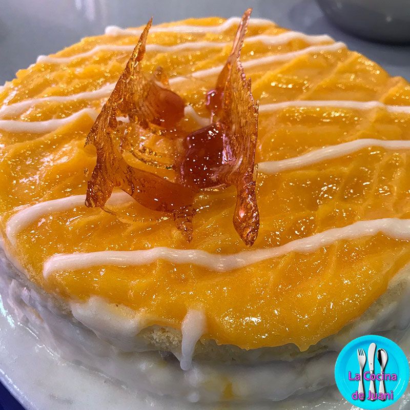 Tarta con cabello de ángel y dulce de yema