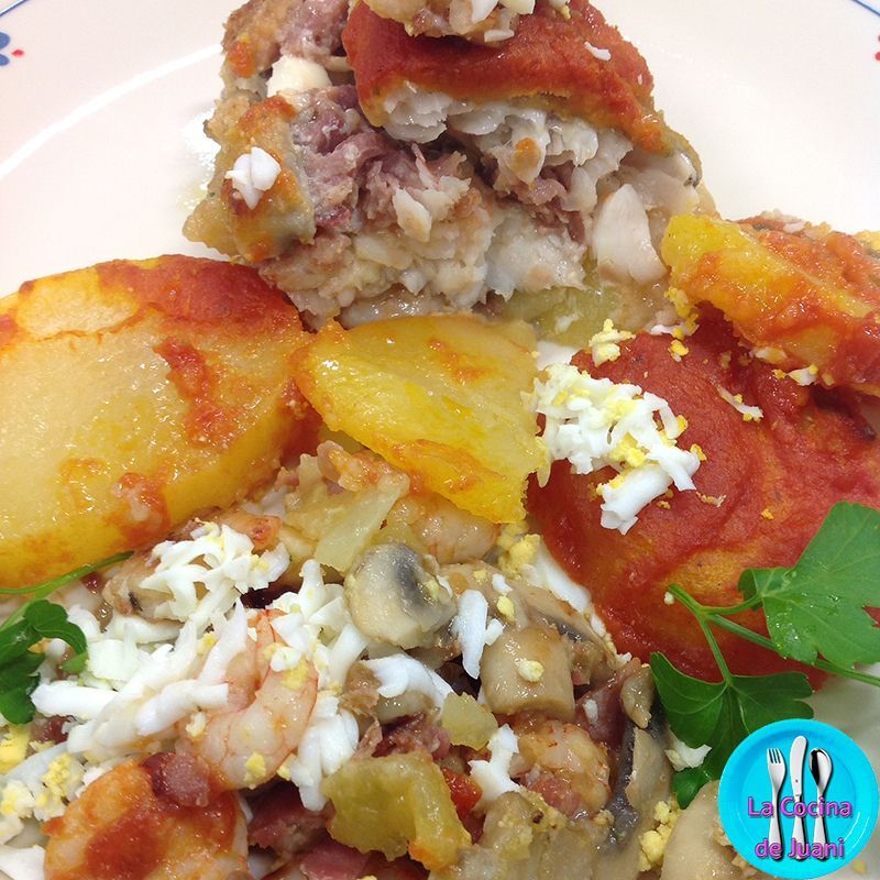 Merluza rellena con patatas