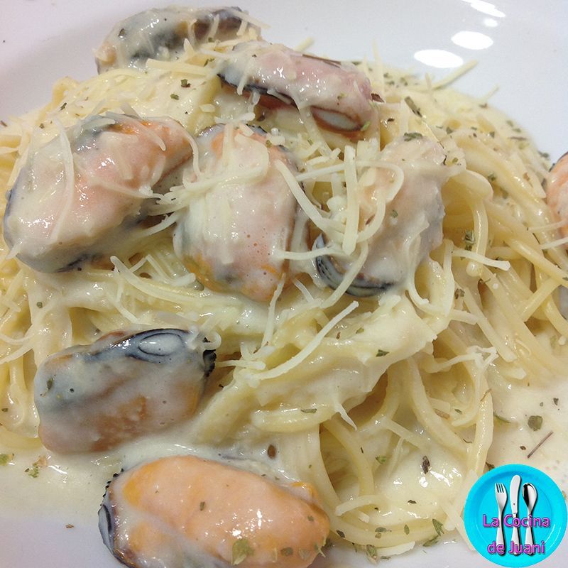 Espaguetis con mejillones