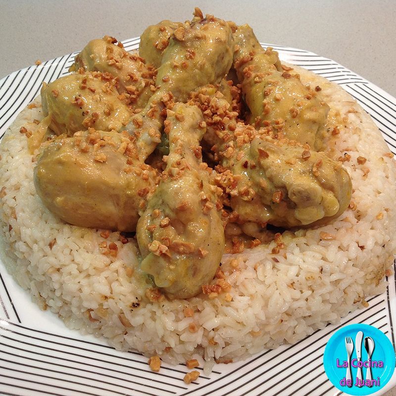 Muslos de pollo con almendras