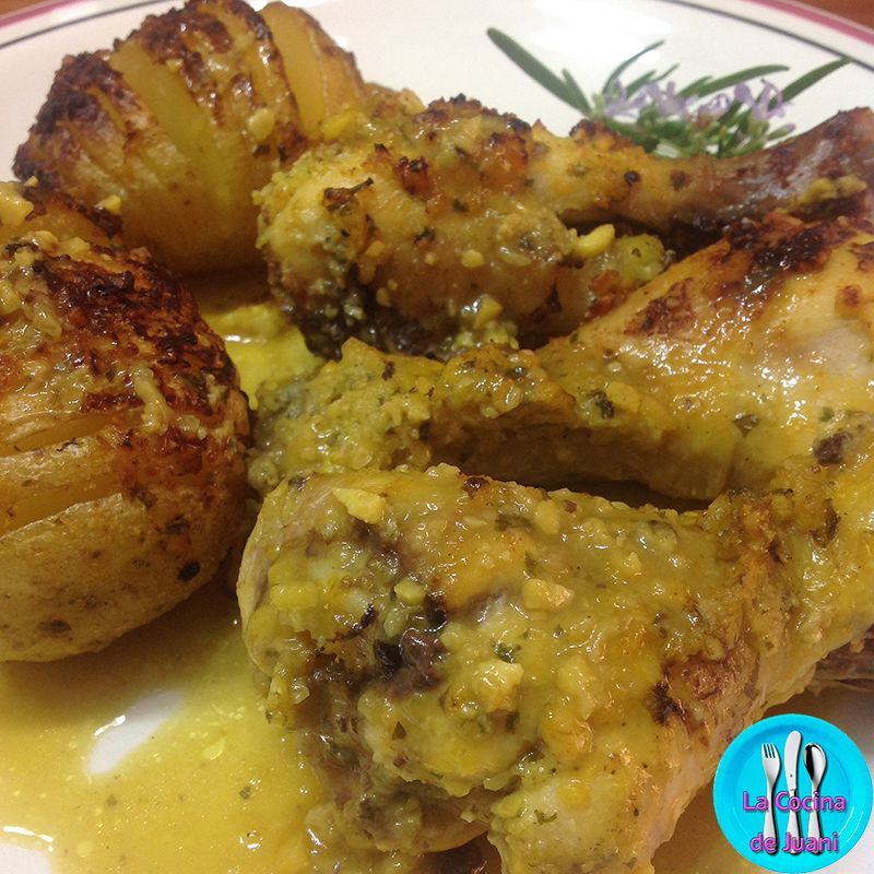 Muslos de pollo a la mostaza
