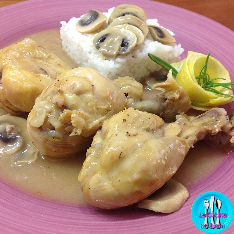 Pollo con champiñones