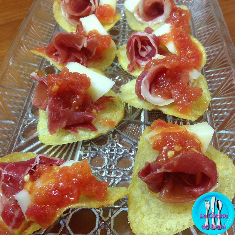 Canapé de patata y jamón