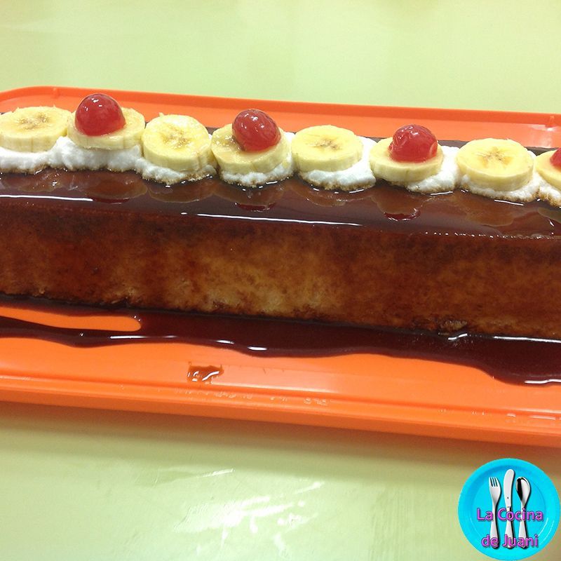 Budin de coco y plátanos