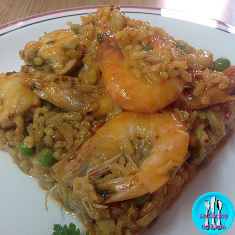 Paella de rape y gambas