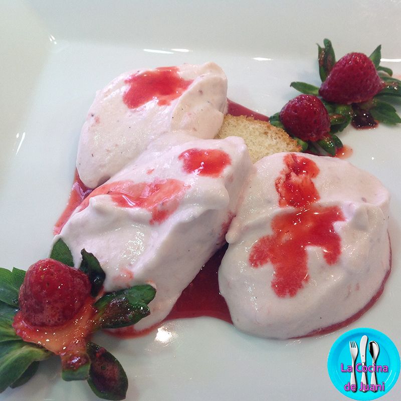 Helado de fresas