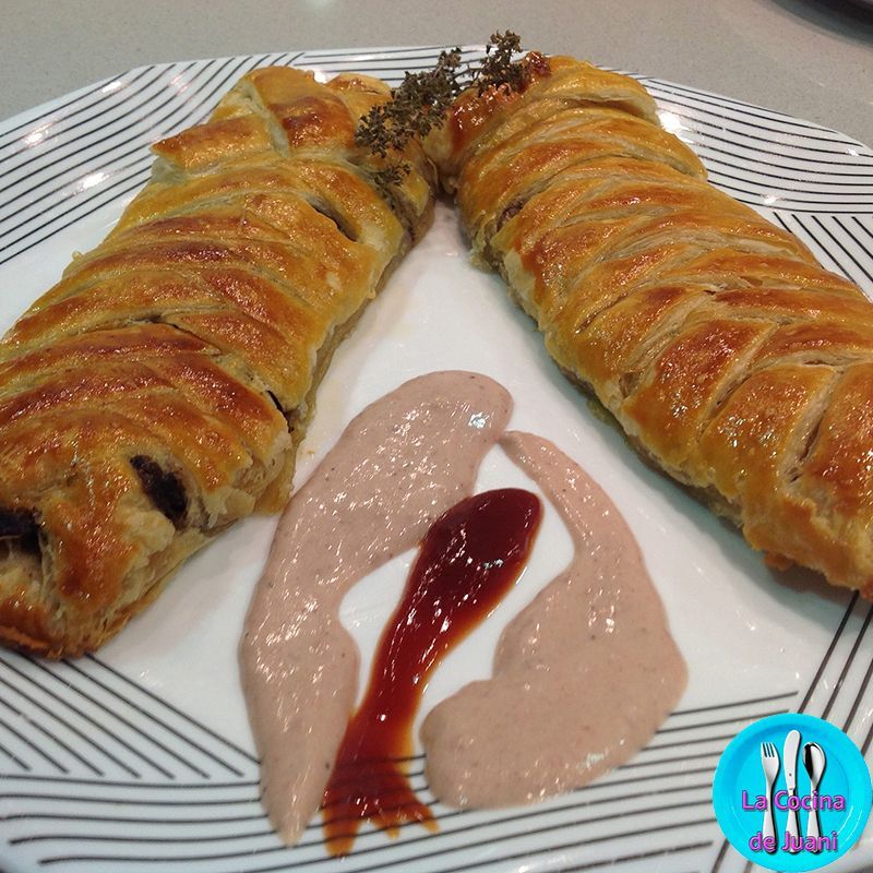 Rollitos de hojaldre con morcilla