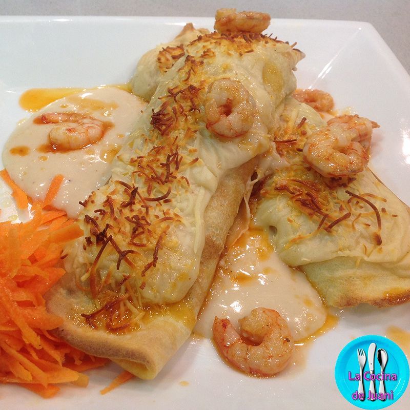 Crepes de pescado y marisco