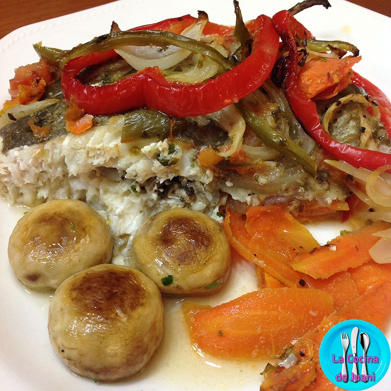 San Pedro al horno con verduras