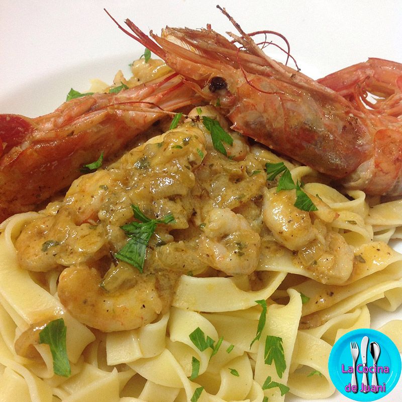 Fetuccini con gambas