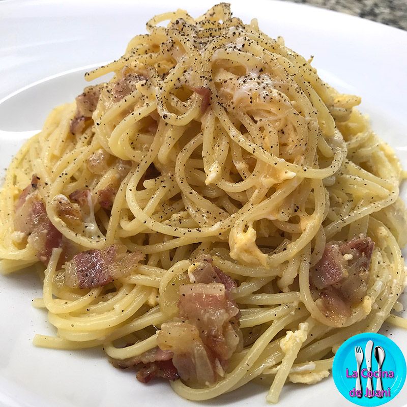 Espaguetis a la carbonara de Juani