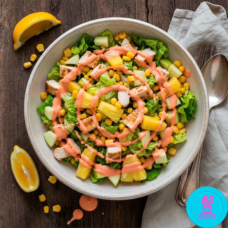 Ensalada de pollo y manzana